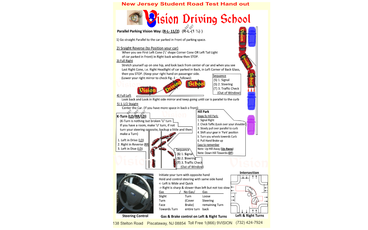 New Jersey Student Road Test Hand out